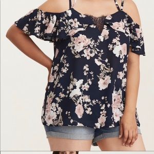 Torrid Floral Cold Shoulder blouse torrid sx0